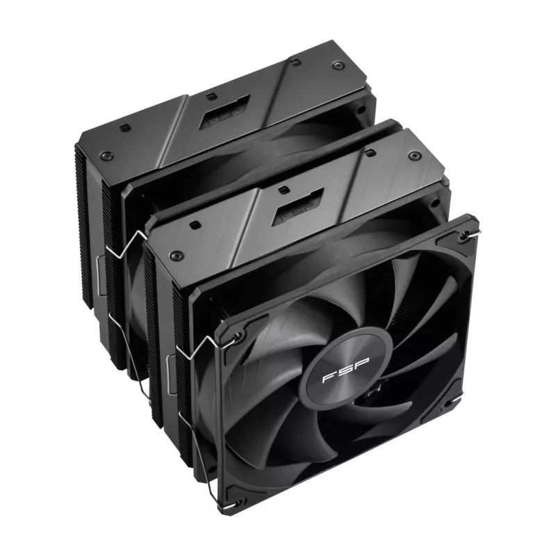 Chłodzenie procesora FSP MP7-B Air 125 mm czarne, Chłodzenie powietrzne, 12 cm, 800 obr./min, 1800 obr./min, Czarny