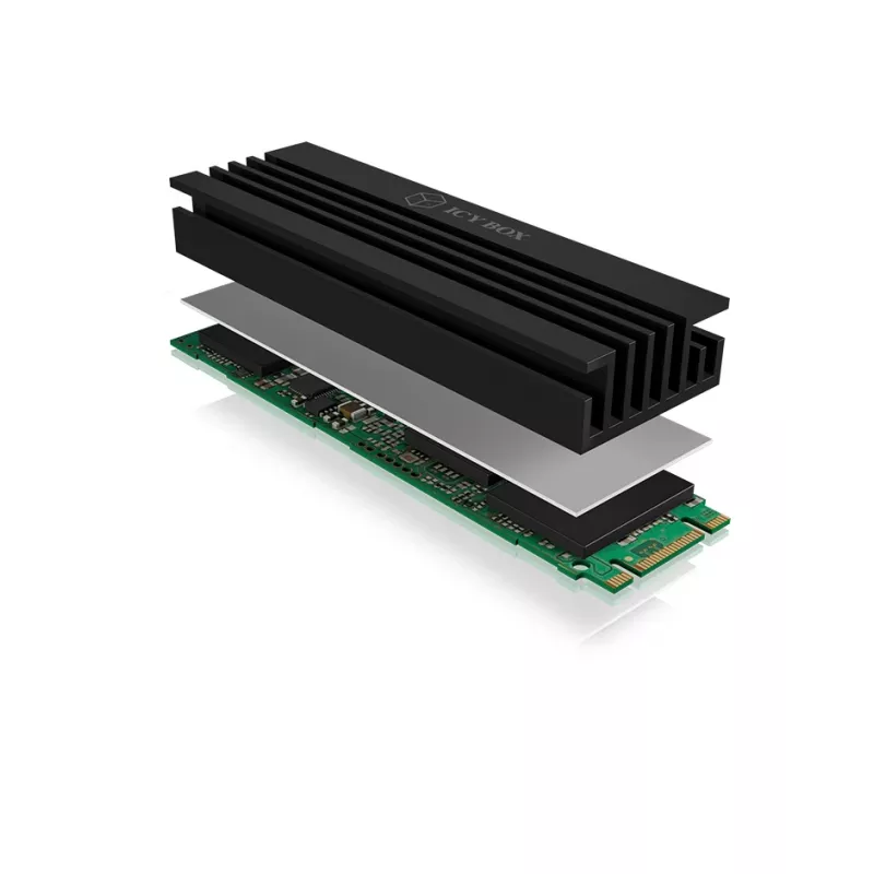 ICY BOX IB-M2HS-70 Radiator/chłodzenie do dysku SSD Kolor czarny 1 szt.