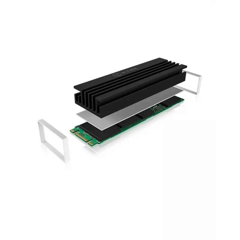 ICY BOX IB-M2HS-70 Radiator/chłodzenie do dysku SSD Kolor czarny 1 szt.