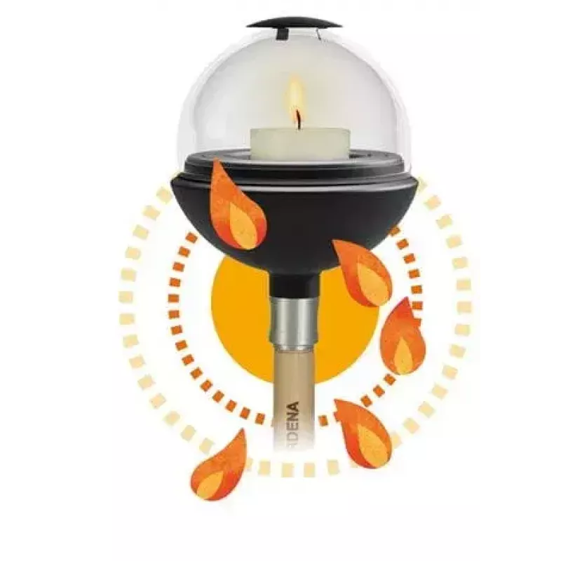 Lampion ogrodowy Gardena 11430-20 Czarny Przezroczysty Okrągły Na słup 1 szt.