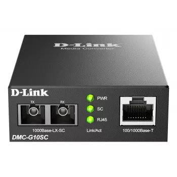 Konwerter mediów D-Link DMC-G10SC/E 100/1000BaseT na 1000BaseLX SC światłowód