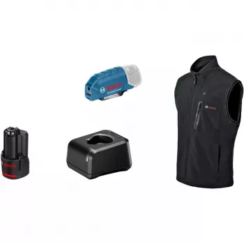Bosch GHV 12+18V XA Professional kamizelka podgrzewana rozmiar 3XL czarna z ładowarką i akumulatorem