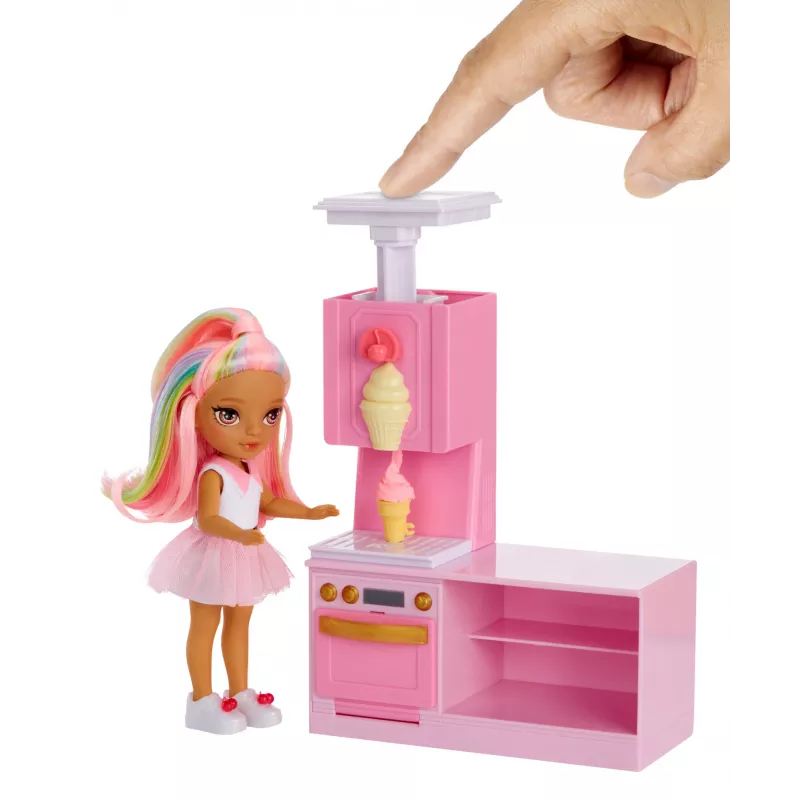 Rainbow High Little Dessert Shop z zestawem Kandy, Lalka modowa, Dziewczynka, 4 lata, 140 mm, Wielokolorowy