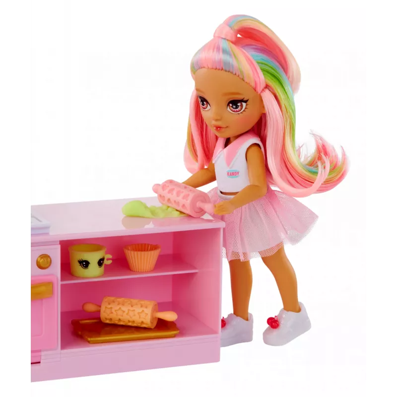 Rainbow High Little Dessert Shop z zestawem Kandy, Lalka modowa, Dziewczynka, 4 lata, 140 mm, Wielokolorowy