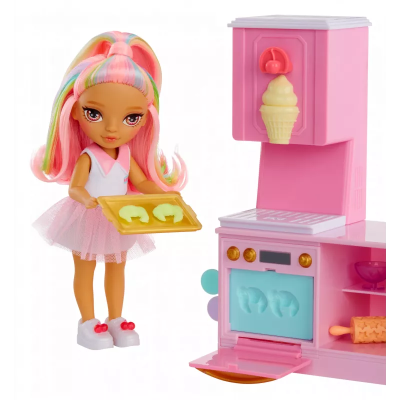 Rainbow High Little Dessert Shop z zestawem Kandy, Lalka modowa, Dziewczynka, 4 lata, 140 mm, Wielokolorowy
