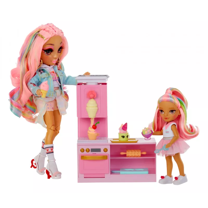 Rainbow High Little Dessert Shop z zestawem Kandy, Lalka modowa, Dziewczynka, 4 lata, 140 mm, Wielokolorowy