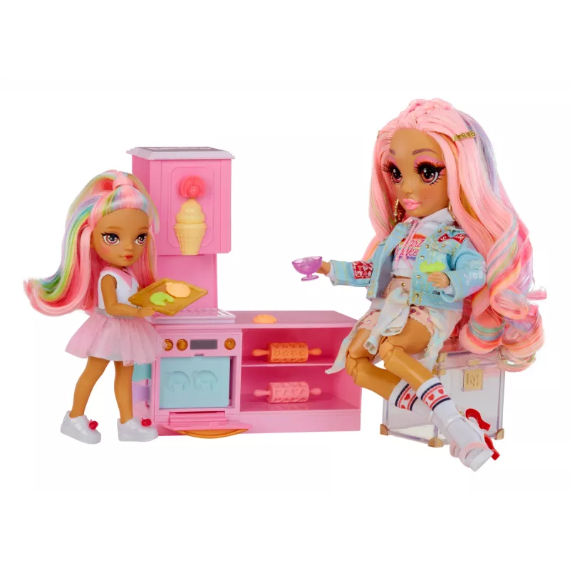 Rainbow High Little Dessert Shop z zestawem Kandy, Lalka modowa, Dziewczynka, 4 lata, 140 mm, Wielokolorowy