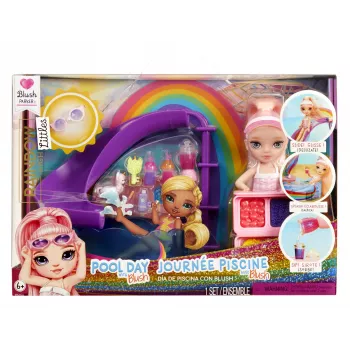 Rainbow High Little Pool Day with Blush Playset, Lalka modowa, Dziewczynka, 4 lat(a), 140 mm, Wielokolorowy