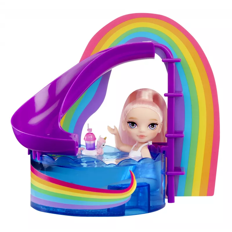 Rainbow High Little Pool Day with Blush Playset, Lalka modowa, Dziewczynka, 4 lat(a), 140 mm, Wielokolorowy