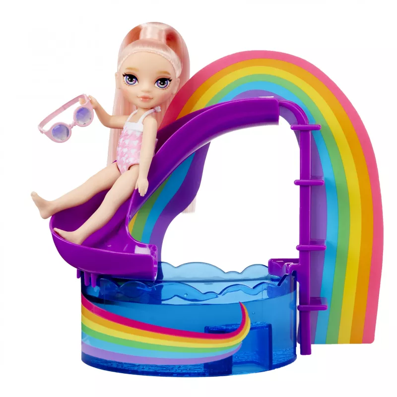 Rainbow High Little Pool Day with Blush Playset, Lalka modowa, Dziewczynka, 4 lat(a), 140 mm, Wielokolorowy