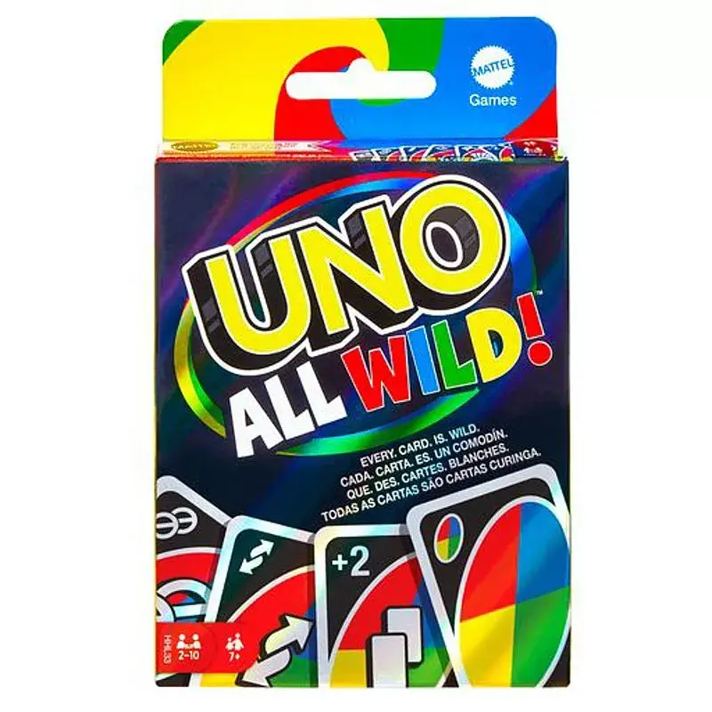 Gra karciana MATTEL Games UNO All Wild — rodzinna gra karciana, zalecany wiek 7+