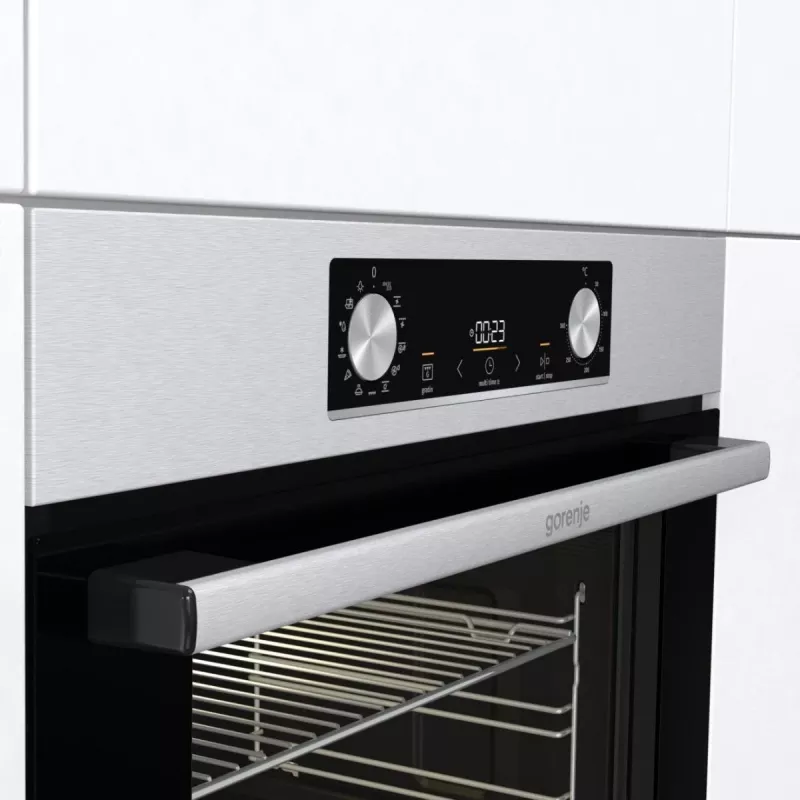 Piekarnik elektryczny do zabudowy Gorenje BIGSPACE 77 L 3500 W — biały, sterowanie dotykowe i pokrętła, lampa halogenowa