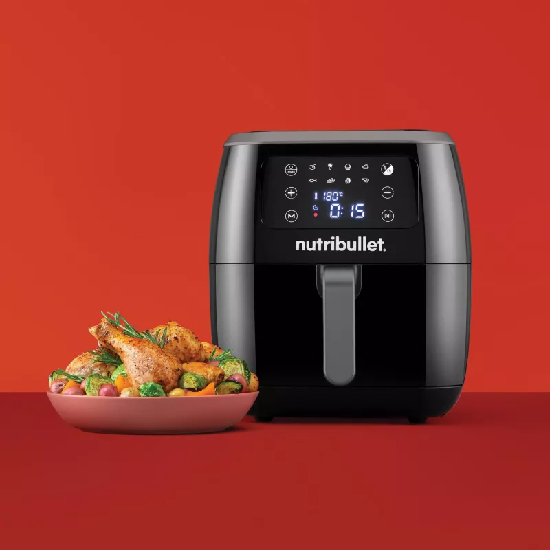 Frytkownica beztłuszczowa NUTRIBULLET XXL Digital frytkownica beztłuszczowa 7 L 1800 W czarna, 8 programów, sterowanie dotykowe