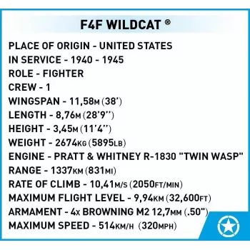 Klocki konstrukcyjne COBI F4F Wildcat Northrop Grumman 375 elementów