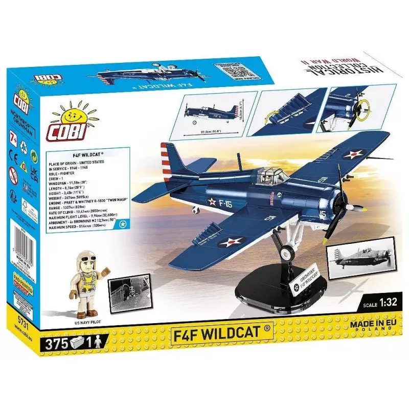 Klocki konstrukcyjne COBI F4F Wildcat Northrop Grumman 375 elementów