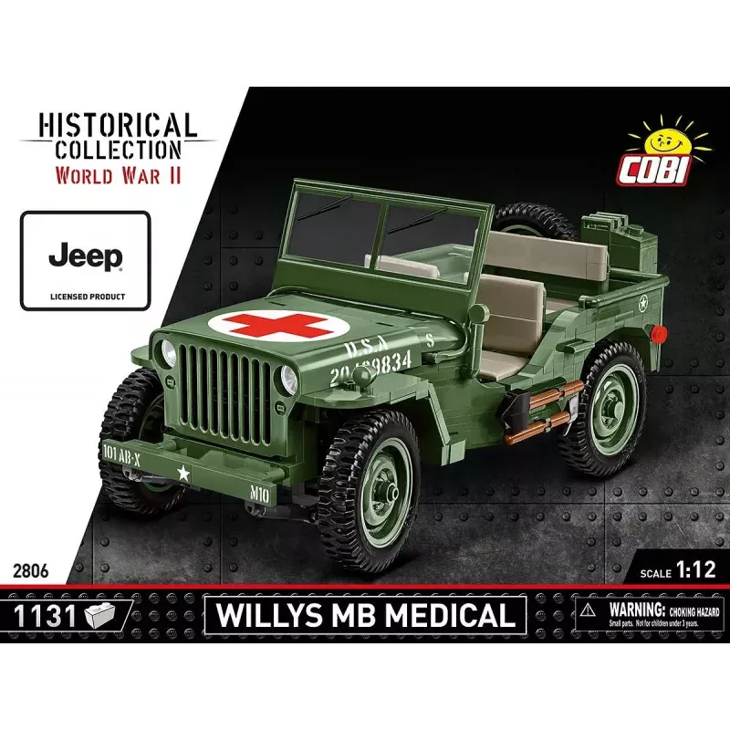 Zestaw konstrukcyjny COBI Willys MB Medical 1131 elementów dla dzieci od 10 lat