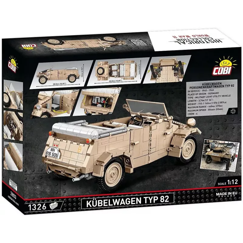 Zestaw konstrukcyjny COBI Kübelwagen Typ 82 1326 elementów II wojna światowa
