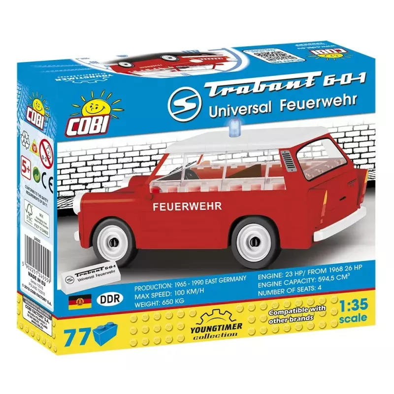 Zestaw konstrukcyjny Cobi Trabant 601 Universal Fire Brigade model 24555, klocki budowlane