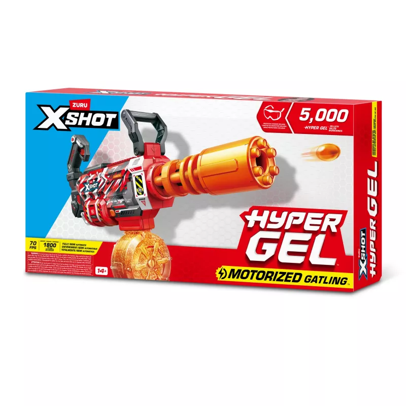 Gel blaster Zuru XSHOT Hyper Gel Gattlin Blaster — zabawkowy blaster szybkostrzelny z obrotową lufą