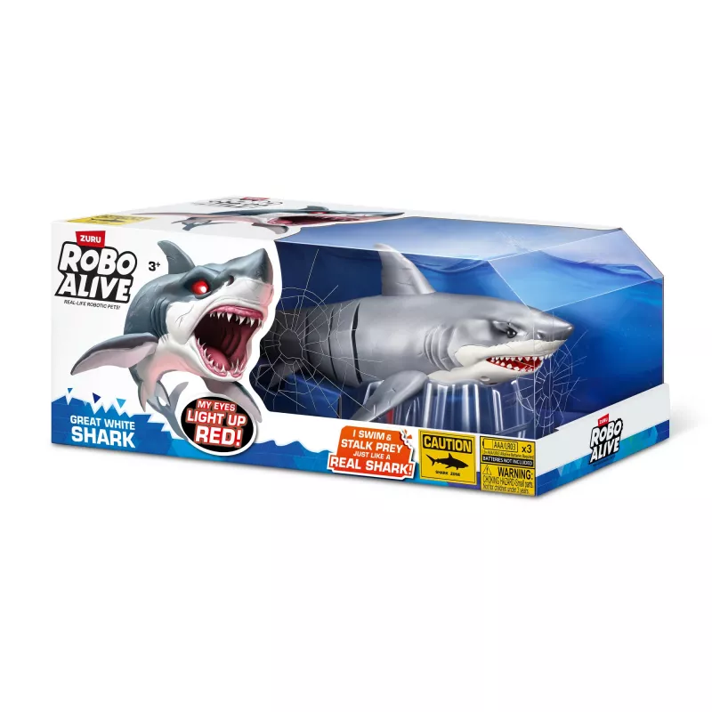 Zabawkowy rekin robot Zuru Robo Alive Great White Shark 71126 — interaktywna figurka wodna zasilana bateriami