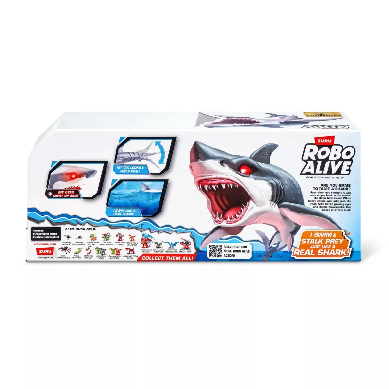 Zabawkowy rekin robot Zuru Robo Alive Great White Shark 71126 — interaktywna figurka wodna zasilana bateriami