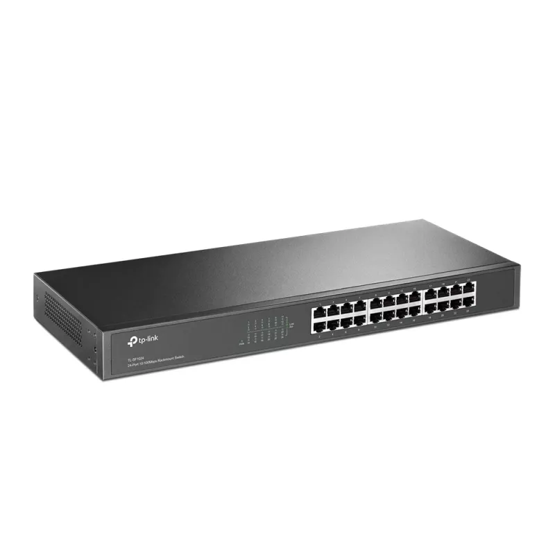 TP-Link 24-Port 10/100Mbps Rackmount sieciowy Switch, Unmanaged, Fast Ethernet (10/100), Full duplex, Rack mounting, 1U