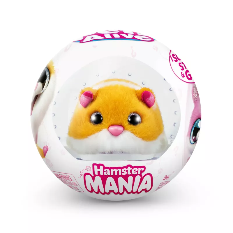 Zuru Pets Alive Hamster Mania — interaktywny chomik na baterie, dla dzieci od 3 lat, AAA