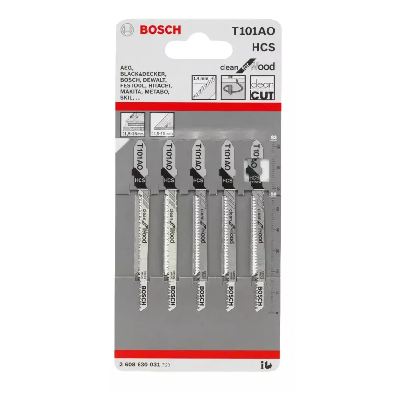 Bosch 2 608 630 031 brzeszczot do piły włosowej/piły tarczowej/piły szablastej Brzeszczot do piły włosowej Stal wysokowęglowa (HCS) 5 szt.