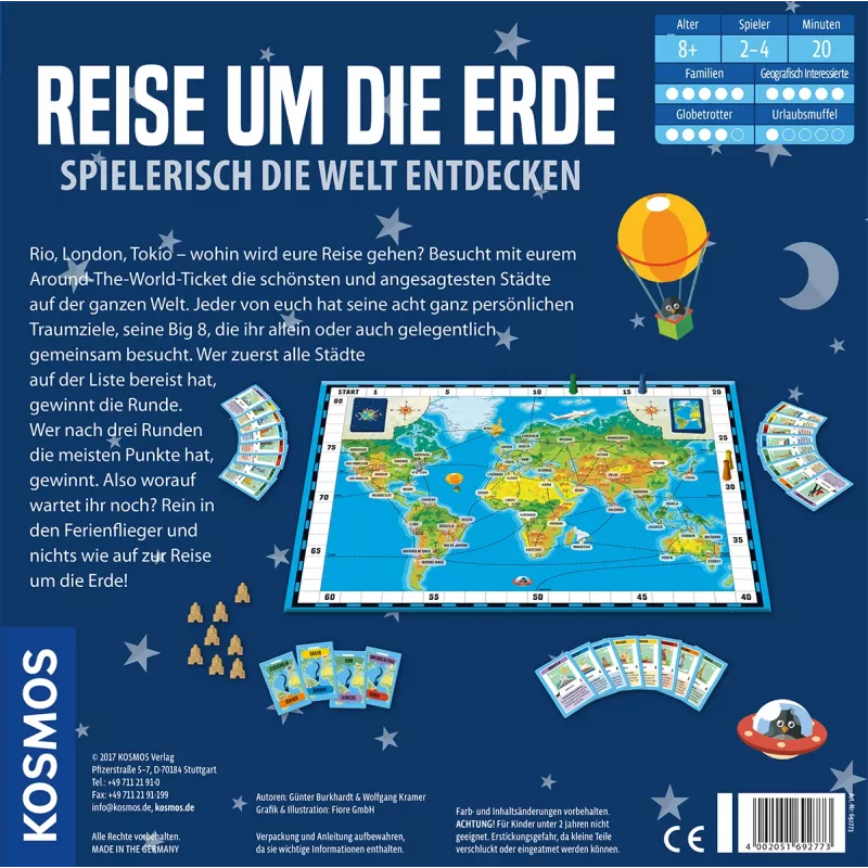 Kosmos Reise um die Erde Spielerisch die Welt entdecken gra planszowa podróżnicza/przygodowa