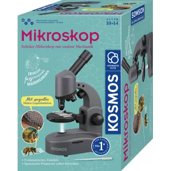 Kosmos 636098 mikroskop zestaw do eksperymentów z biologii, szary, od 10 lat