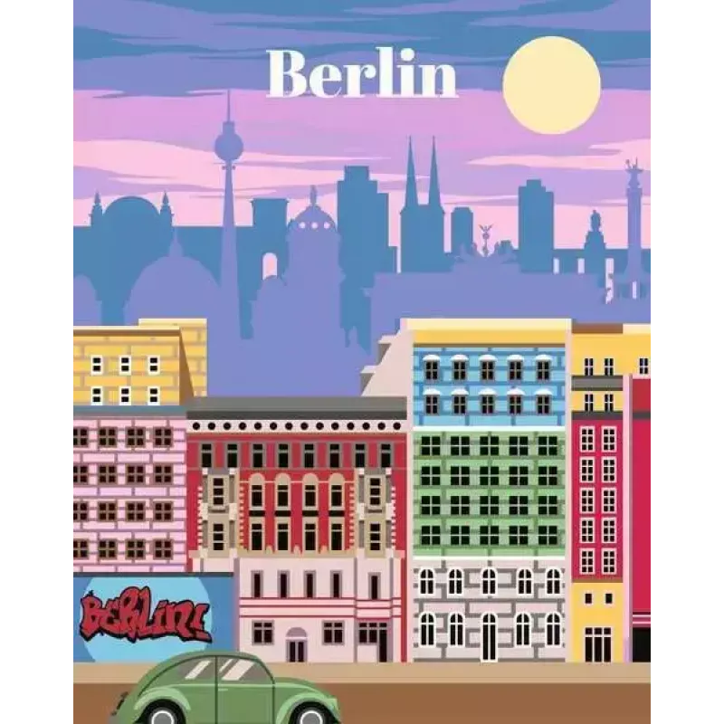 Zestaw do kolorowania po numerkach Ravensburger CreArt Colorful Berlin, motyw malarski, 25521