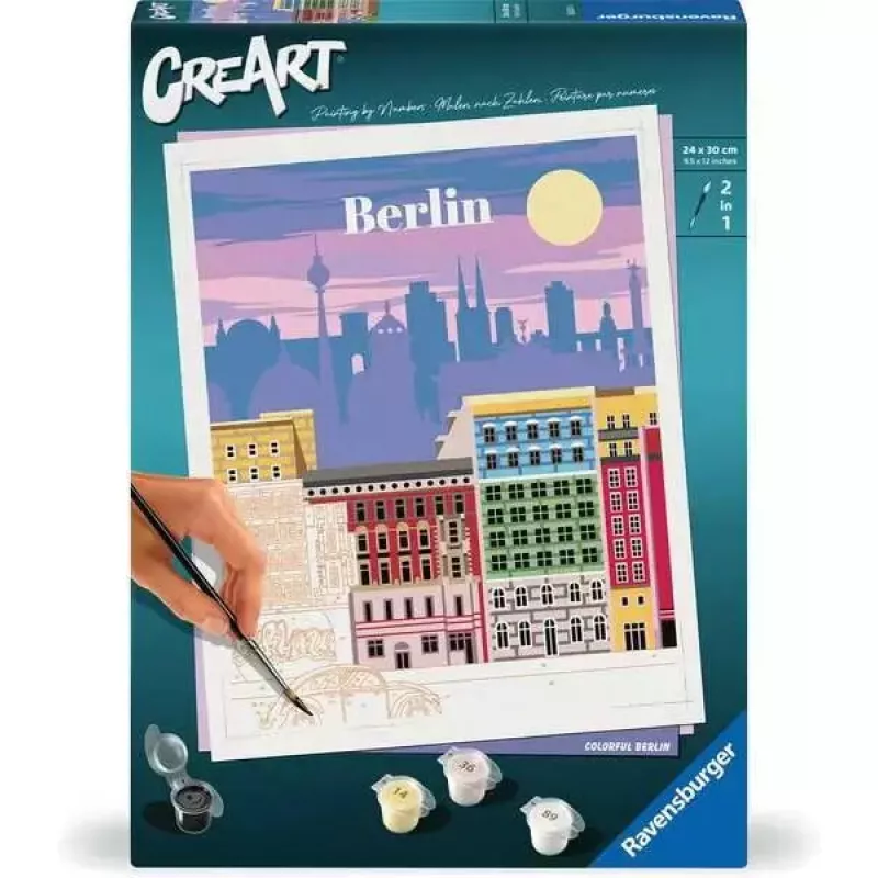 Zestaw do kolorowania po numerkach Ravensburger CreArt Colorful Berlin, motyw malarski, 25521