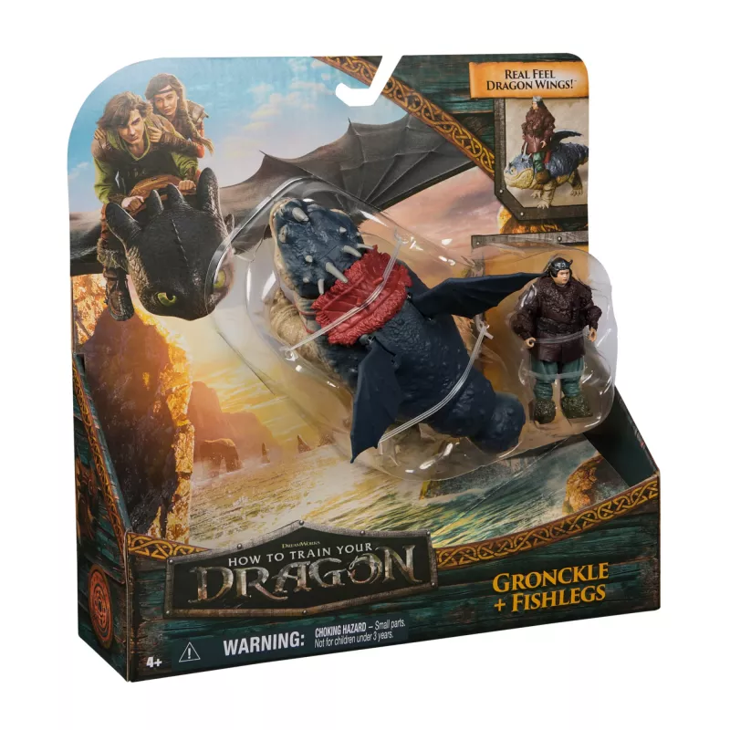 Zestaw figurek akcji Spinmaster – DreamWorks Dragons: Gronckle i Fishlegs, wielokolorowy, od 4 lat