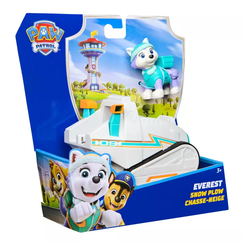 Pojazd Spinmaster PAW Patrol Pług Śnieżny Everest — plastikowy, dla dzieci od 3 lat, turkusowo-biały
