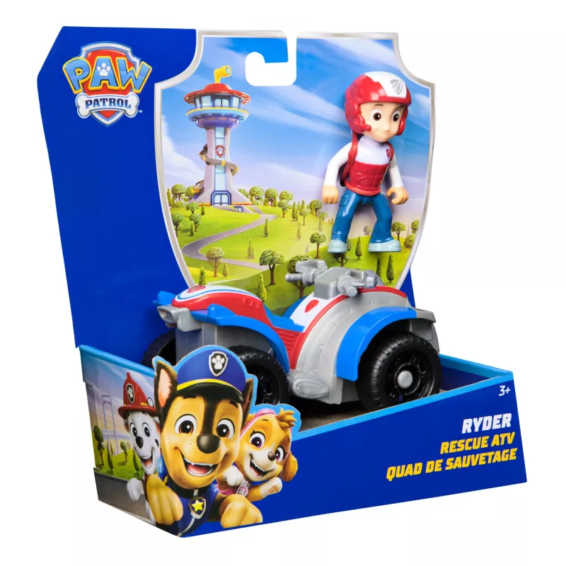 PAW Patrol, pojazd ATV Rydera z kolekcjonerską figurką, zabawki przyjazne środowisku dla chłopców i dziewczynek od 3 lat