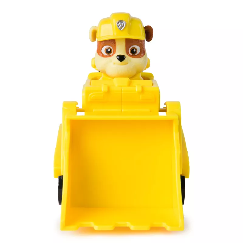 PAW Patrol, buldożer Rubble’a – ciężarówka-zabawka z kolekcjonerską figurką, zabawki przyjazne środowisku dla chłopców i dziewczynek od 3 lat