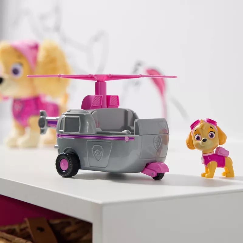 PAW Patrol , Helikopter Skye, Pojazd zabawkowy z kolekcjonerską figurką, Zabawki przyjazne środowisku dla chłopców i dziewczynek w wieku od 3 lat