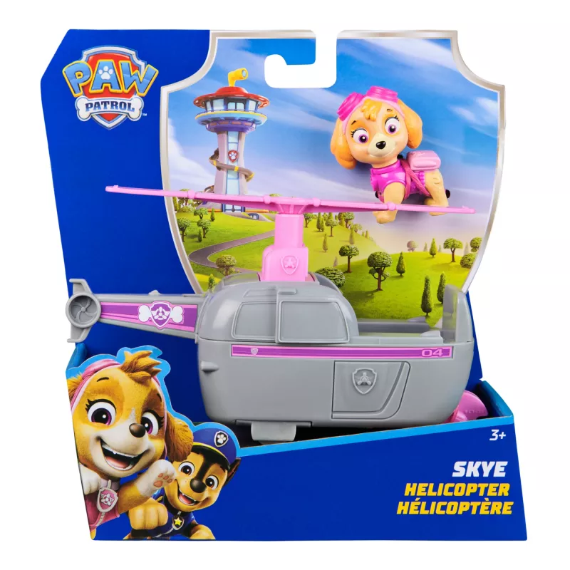 PAW Patrol , Helikopter Skye, Pojazd zabawkowy z kolekcjonerską figurką, Zabawki przyjazne środowisku dla chłopców i dziewczynek w wieku od 3 lat