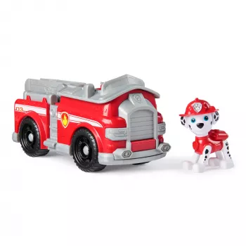 PAW Patrol , Marshall’s Firetruck, Pojazd zabawkowy z kolekcjonerską figurką, zabawki przyjazne środowisku dla chłopców i dziewczynek od 3 lat