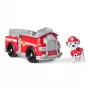 PAW Patrol , Marshall’s Firetruck, Pojazd zabawkowy z kolekcjonerską figurką, zabawki przyjazne środowisku dla chłopców i dziewczynek od 3 lat
