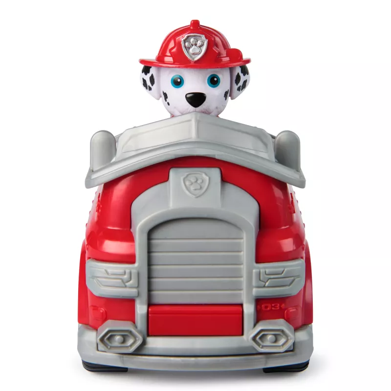 PAW Patrol , Marshall’s Firetruck, Pojazd zabawkowy z kolekcjonerską figurką, zabawki przyjazne środowisku dla chłopców i dziewczynek od 3 lat