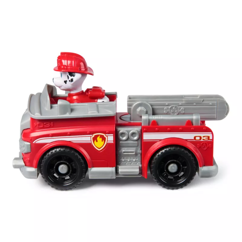 PAW Patrol , Marshall’s Firetruck, Pojazd zabawkowy z kolekcjonerską figurką, zabawki przyjazne środowisku dla chłopców i dziewczynek od 3 lat
