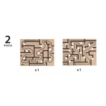 BRIO 34030 Labyrinth płytki zamienne (2 szt.), gra zręcznościowa, brązowe/czarne, od 6 lat