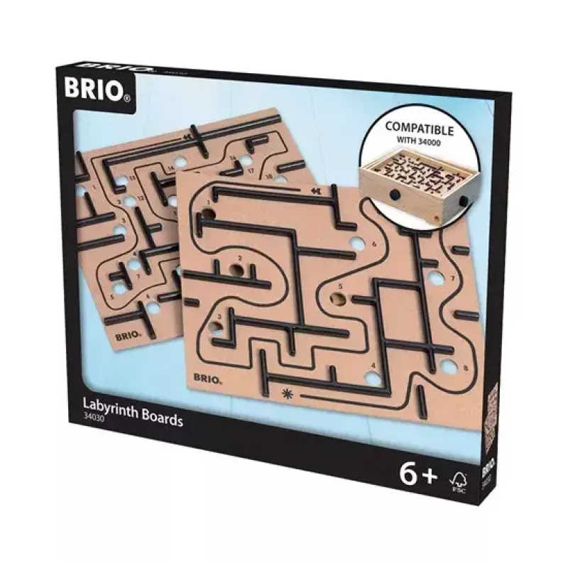 Drewniana gra Labirynt Ravensburger BRIO Labyrinth Boards, czarna, 273×228×9 mm, wiek 6+