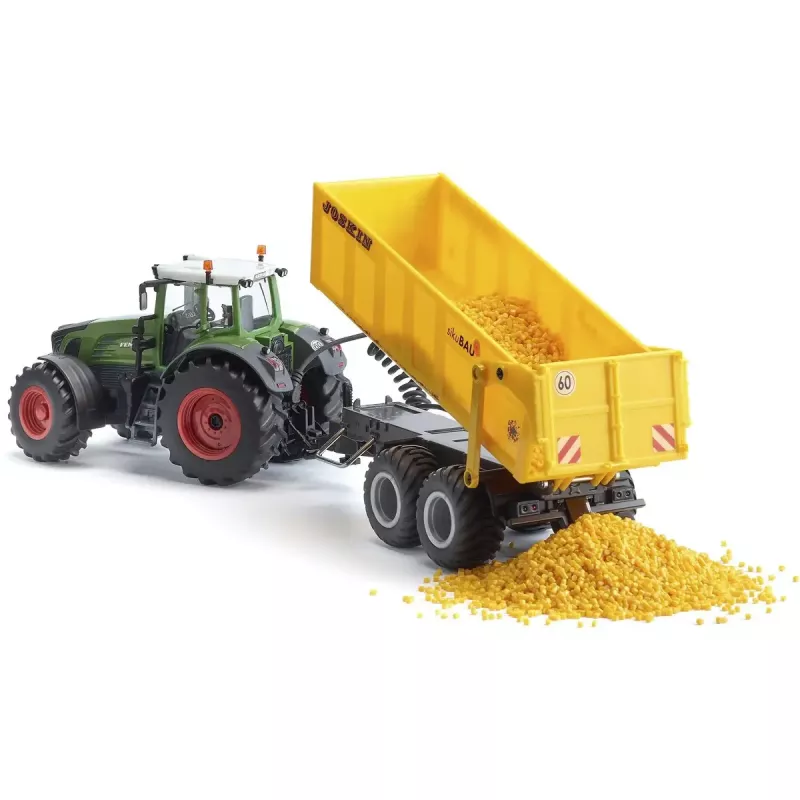Ciągnik zabawka Siku Fendt 939 z przyczepą Joskin, odlew metalowy w skali 1:32