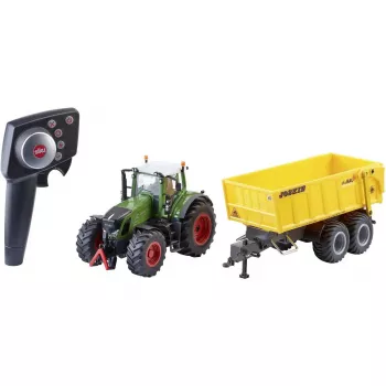 Ciągnik zabawka Siku Fendt 939 z przyczepą Joskin, odlew metalowy w skali 1:32