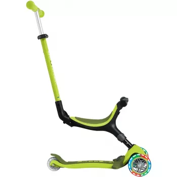 Hulajnoga nożna GLOBBER Go-Up Active Lights — regulowana wysokość, światła LED, limonkowy