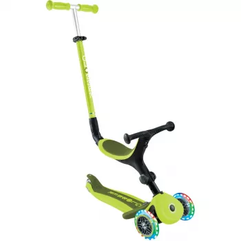 Hulajnoga nożna GLOBBER Go-Up Active Lights — regulowana wysokość, światła LED, limonkowy
