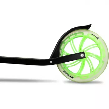 Hulajnoga Muuwmi GLOW z 215 mm świecącymi kołami, czarno-zielona