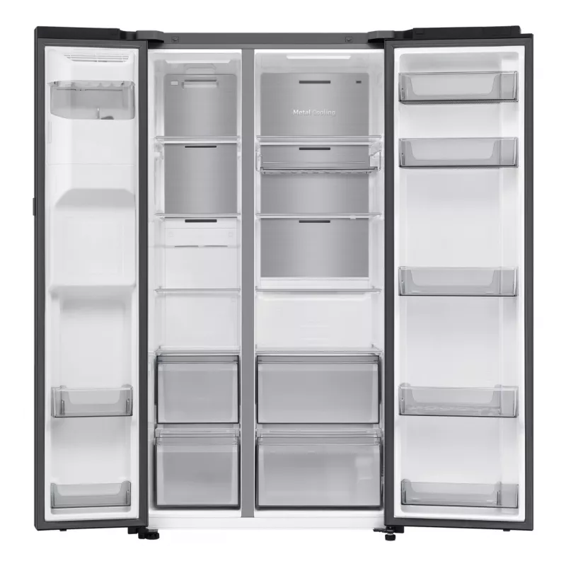 Lodówka side-by-side Samsung RS80F64KEF wolnostojąca 640 l czarna